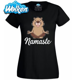 Dámské tričko Meditující Kapybara Namaste.jpg