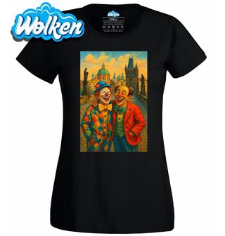 Dámské tričko Werich a Voskovec na Karlově mostě.jpg