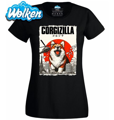 Obrázek produktu Dámské tričko Japonská Corgizilla útočí Godzilla