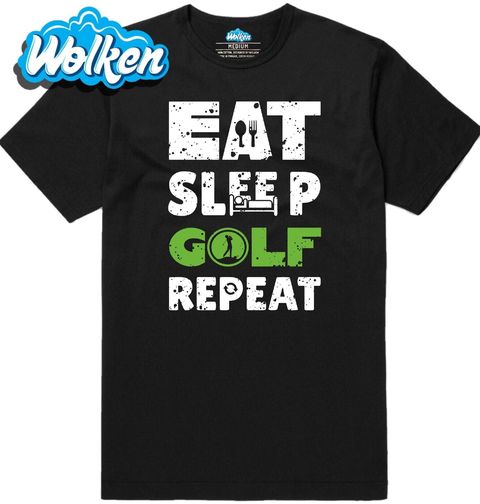 Obrázek produktu Pánské tričko Jez Spi Hraj Golf Opakuj Eat Sleep Golf Repeat