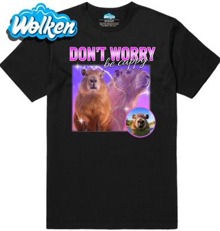 Pánské tričko Růžová kapybara Don’t worry Be cappy.jpg