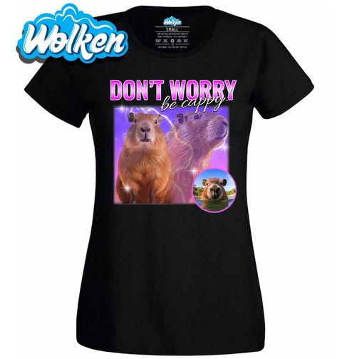 Obrázek produktu Dámské tričko Růžová kapybara Don’t worry Be cappy