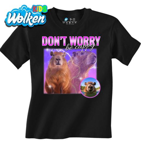 Obrázek produktu Dětské tričko Růžová kapybara Don’t worry Be cappy
