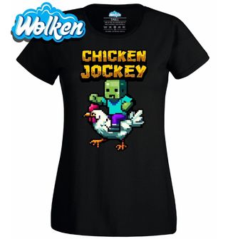 Dámské tričko Kuřecí jezdec z Minecraftu Chicken Jockey.jpg