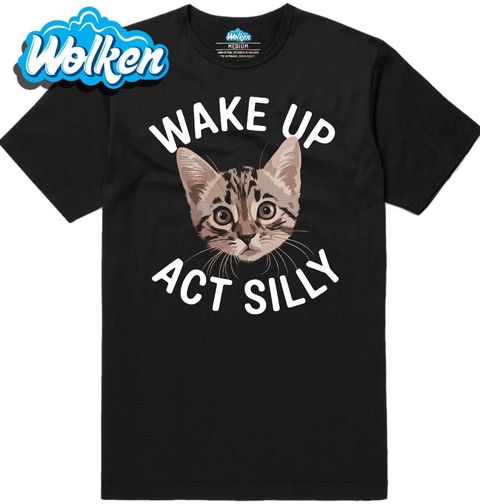 Obrázek produktu Pánské tričko Hravá Kočka Wake Up Act Silly