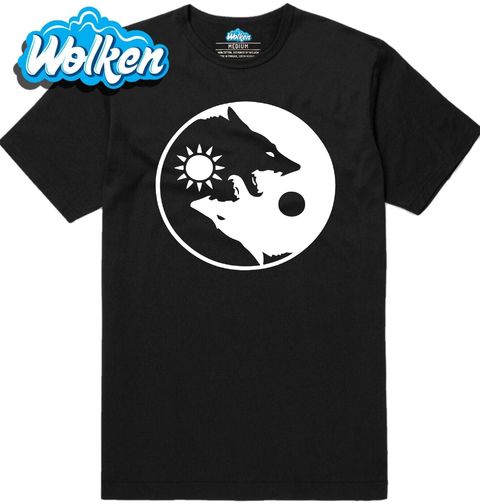 Obrázek produktu Pánské tričko Jin a Jang Vlci Dne a Noci Yin Yang Wolf