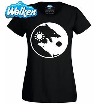 Dámské tričko Jin a Jang Vlci Dne a Noci Yin Yang Wolf.jpg