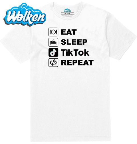 Obrázek produktu Pánské tričko Jez Spi Scrolluj Opakuj Eat Sleep TikTok Repeat