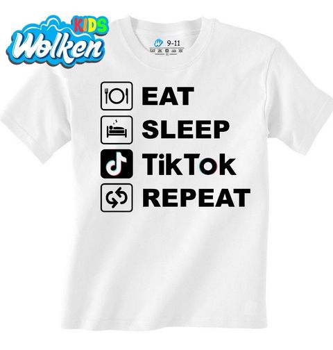 Obrázek produktu Dětské tričko Jez Spi Scrolluj Opakuj Eat Sleep TikTok Repeat