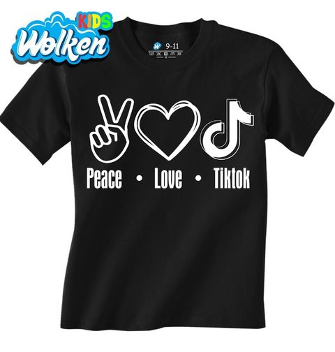 Obrázek produktu Dětské tričko Mír, láska a TikTok Peace Love Tiktok