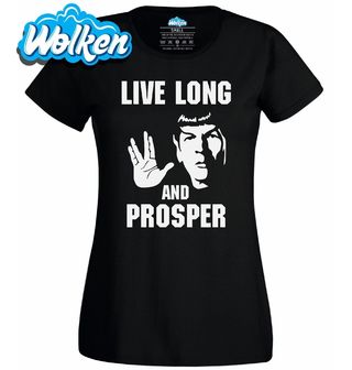 Dámské tričko Žij dlouho a blaze Star Trek.jpg