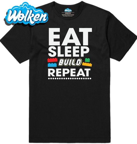 Obrázek produktu Pánské tričko Jez Spi Stav Opakuj Eat Sleep Build Repeat