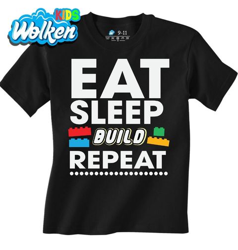 Obrázek produktu Dětské tričko Jez Spi Stav Opakuj Eat Sleep Build Repeat