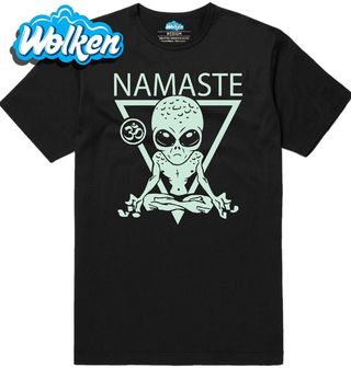 Pánské tričko Meditující Mimozemšťan Namaste.jpg