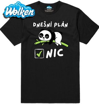 Pánské tričko Líná Panda Dnešní plán_ Nic.jpg
