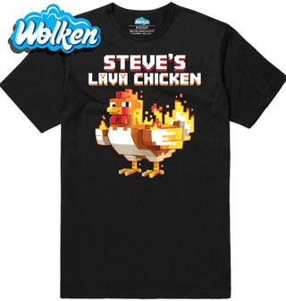 Pánské tričko Steveovo Lávové Kuře Minecraft.jpg