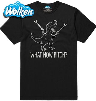 Pánské tričko Rozzuřený T-Rex What now bitch.jpg