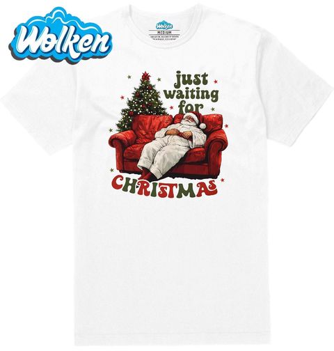 Obrázek produktu Pánské tričko Spící Santa Just Waiting For Christmas
