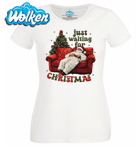 Obrázek produktu Dámské tričko Spící Santa Just Waiting For Christmas