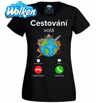 Dámské tričko Cestování volá Phone Call.jpg