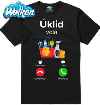 Pánské tričko Úklid volá Phone Call.jpg