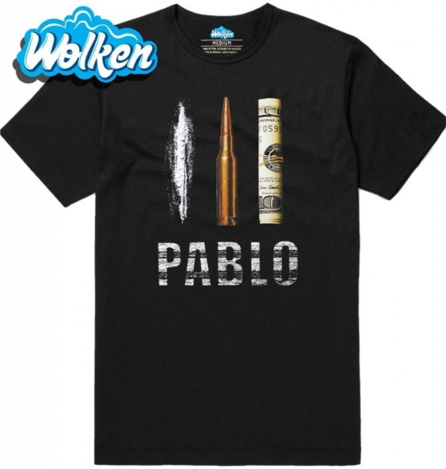 Pánské tričko Pablo Escobar Plata o Plomo (Skladem S-5XL).jpg