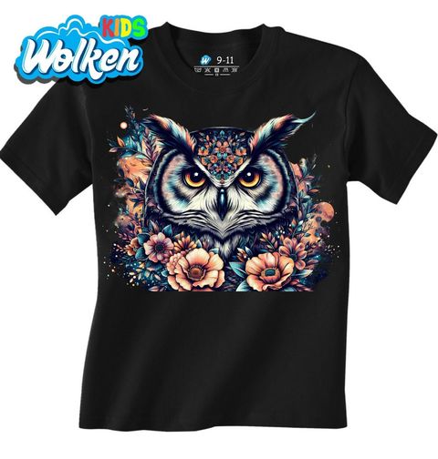 Obrázek produktu Dětské tričko Květinová Sova Boho