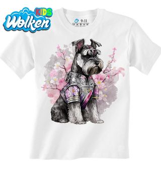 Dětské tričko Japonský pes Samuraj Knírač.jpg