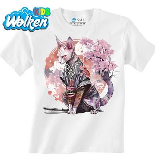 Dětské tričko Kočka Sphynx Japonská válečnice.jpg