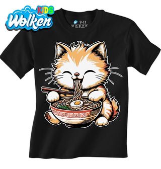 Dětské tričko Spokojená Kočka a Ramen.jpg