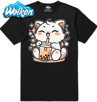 Pánské tričko Kawaii Kočka s Bubble Tea.jpg