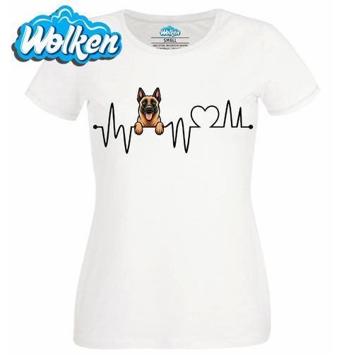 Obrázek produktu Dámské tričko Kardiogram a Belgický ovčák Belgian Malinois