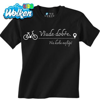 Dětské tričko Všude dobře, na kole nejlíp.jpg
