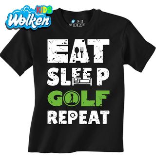 Dětské tričko Jez Spi Hraj Golf Opakuj Eat Sleep Golf Repeat.jpg
