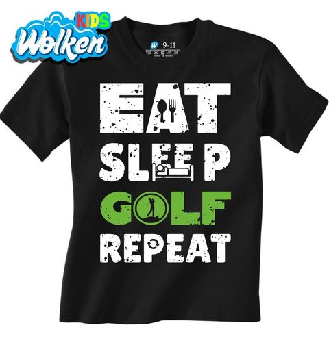 Obrázek produktu Dětské tričko Jez Spi Hraj Golf Opakuj Eat Sleep Golf Repeat