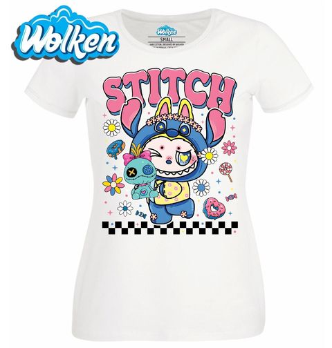 Obrázek produktu Dámské tričko Stitch Labubu s Voodoo Panenkou