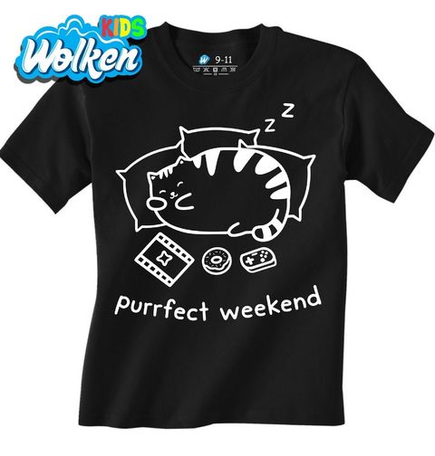 Obrázek produktu Dětské tričko Spící kočka Purrfektní víkend 