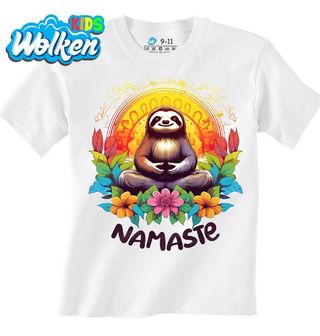 Dětské tričko Meditující Lenochod Namaste.jpg