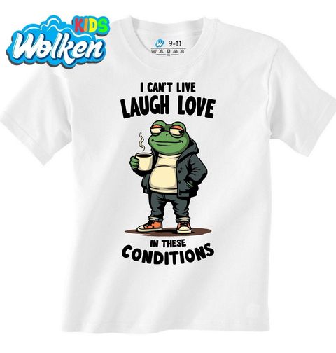 Obrázek produktu Dětské tričko Žába s Kávou I Can't Live Laugh Love