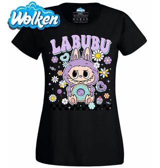 Dámské tričko Fialový Labubu s Donutem.jpg