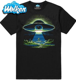 Pánské tričko 8bit Mimozemské Oko Pixalated UFO.jpg