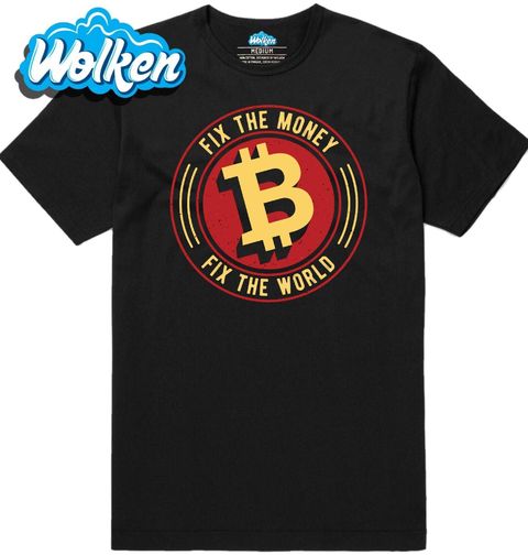 Obrázek produktu Pánské tričko Bitcoin Revoluce Fix the Money, Fix the World