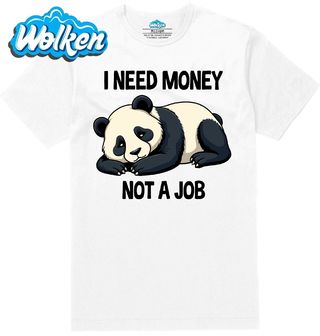 Pánské tričko  Spící Panda Potřebuju peníze, ne práci.jpg