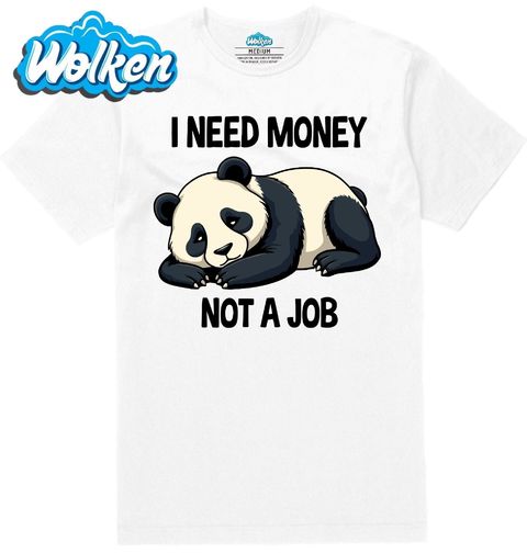 Obrázek produktu Pánské tričko Spící Panda Potřebuju peníze, ne práci