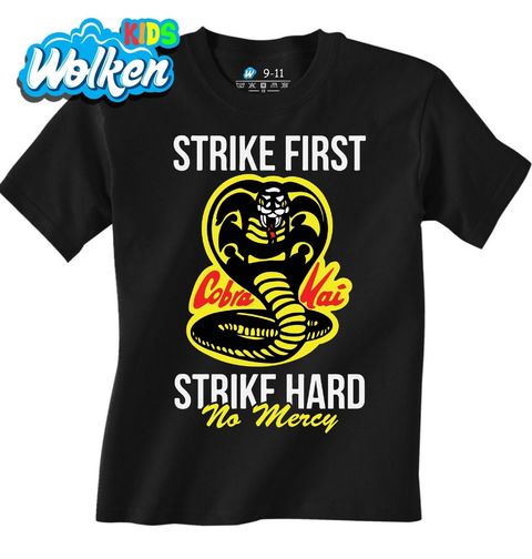 Obrázek produktu Dětské tričko Cobra Kai Zaútoč První a Tvrdě