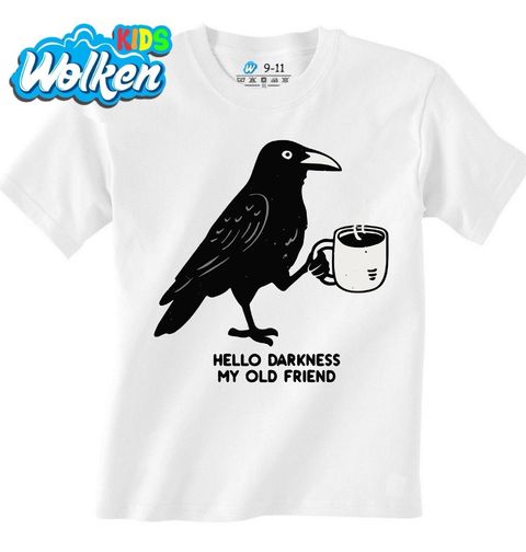 Obrázek produktu Dětské tričko Havran s Kávou Hello Darkness My Old Friend