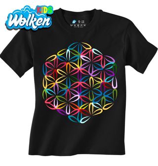 Dětské tričko Barevný Květ Života Posvátná Geometrie.jpg