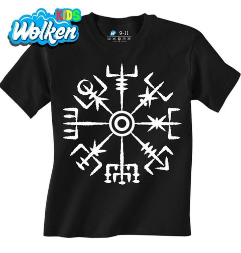 Obrázek produktu Dětské tričko Vegvísir Ochranný Kompas Vikingů
