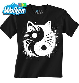 Dětské tričko Jin a Jang Kočka Yin Yang Cat.jpg