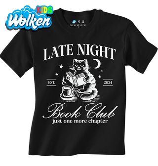 Dětské tričko Kočka Čtenářka Late Night Book Club.jpg
